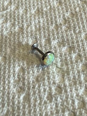 NeoMetal Titanium Bezel Set Opal Cabochon with Internally Threaded Post